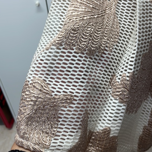 NWOT EYEDOLL Mesh pleated skirt w/ rose gold pattern size 4/36 designed in Paris - Picture 4 of 7